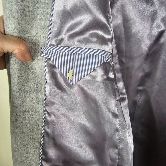 J. Crew Nello Gori Italian Stadium Cloth Coat Size 00 Gray Wool Stand Collar - Picture 9 of 11